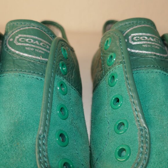 COACH "MIKA LACELESS" SNEAKERS Women's Sz 10B Green - Picture 5 of 13
